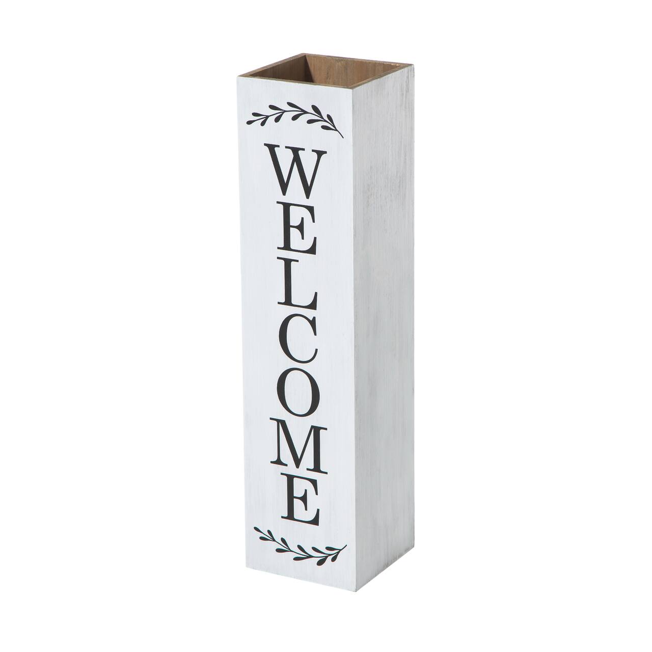 Glitzhome® 30" Double Sided Solid White Boxed Welcome Porch Sign